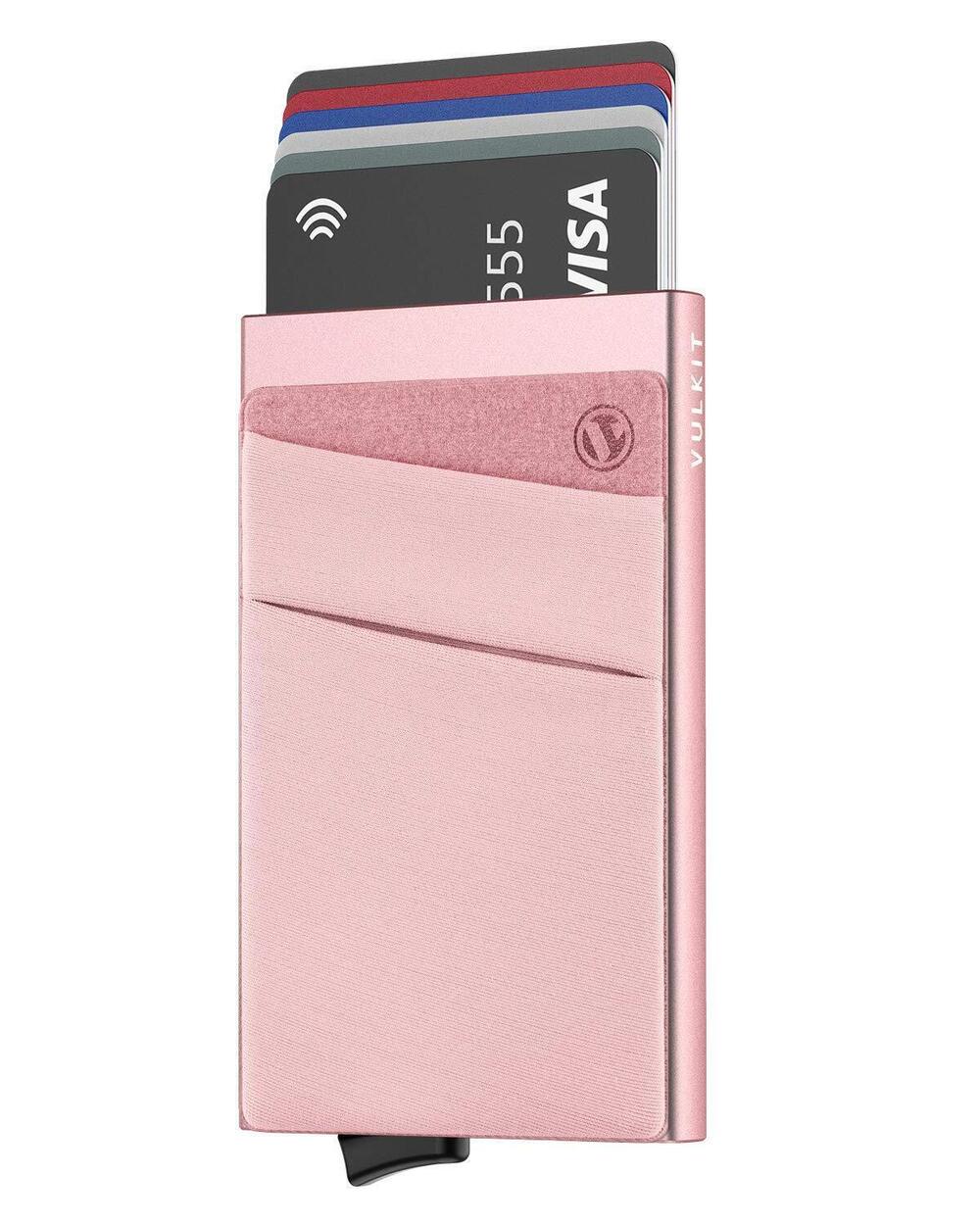8530 Card Holder with Money Pocket Pop Up Wallet RFID Blocking Slim Metal